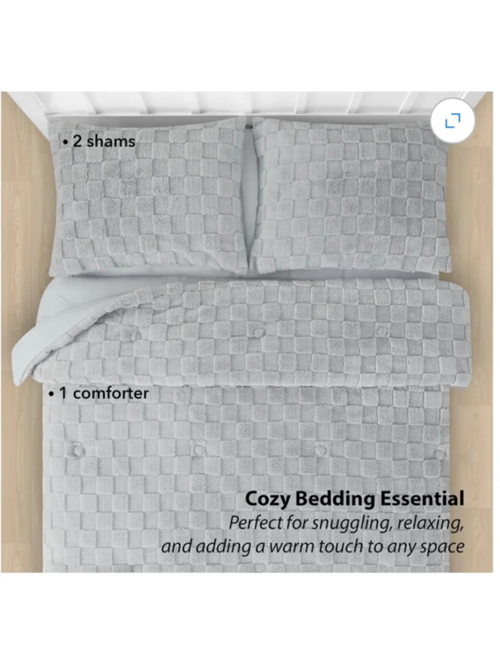 NEW Your Zone Unisex Full Comforter Set in Gray